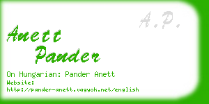 anett pander business card